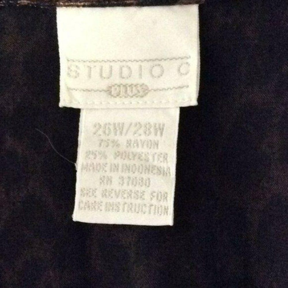 Studio C Plus Blouse Cheetah Print Button Up Down… - image 7